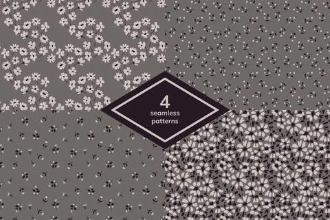 Seamless floral patterns Stock Illustration