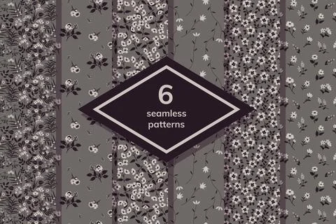 Seamless floral patterns Stock Illustration