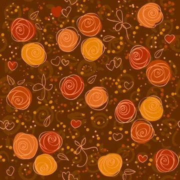 Seamless floral red vector background Stock Illustration