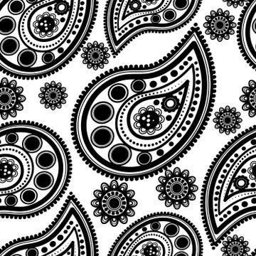 Seamless  floral retro doodle pattern Illustrazione stock