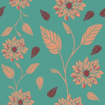 Seamless Floral Retro Pattern Stock Illustration