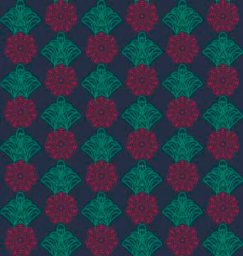Seamless floral russian pattern Stock Illustration