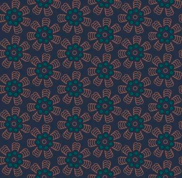 Seamless floral russian pattern Stock Illustration