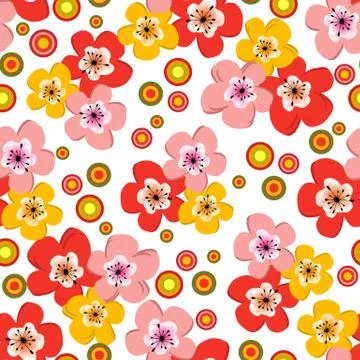 Seamless floral spring pattern Stock Illustration