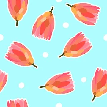 Seamless floral sticker vector pattern Stock Illustration