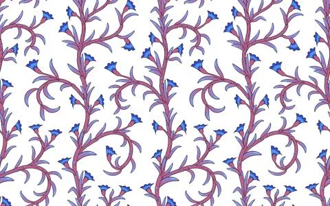 Seamless floral striped rustic pattern. Vintage provence print Stock Illustration