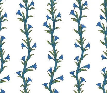 Seamless floral striped rustic pattern. Vintage provence print Stock Illustration