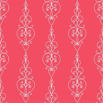 Seamless floral structure. Red vector ornament on white background Иллюстрация