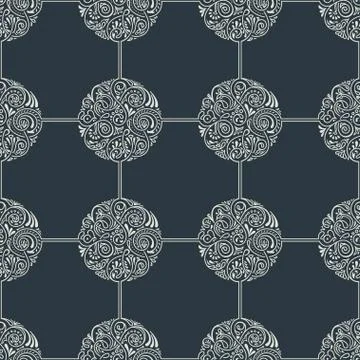 Seamless floral tile background pattern in vector Stock Illustration