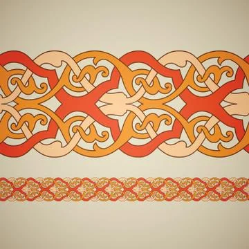 Seamless floral tiling border Stock Illustration