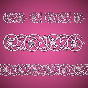 Seamless floral tiling border Stock Illustration