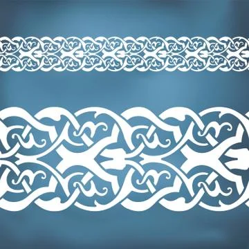Seamless floral tiling border Stock Illustration