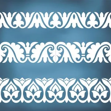 Seamless floral tiling border Stock Illustration