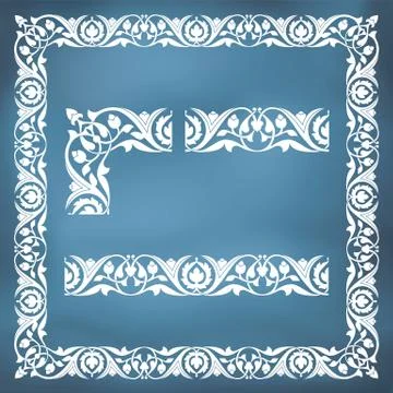 Seamless floral tiling border Stock Illustration