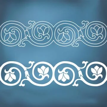 Seamless floral tiling border Stock Illustration