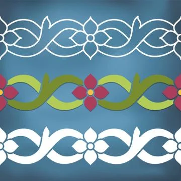 Seamless floral tiling border Illustrazione stock