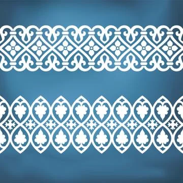 Seamless floral tiling border Stock Illustration