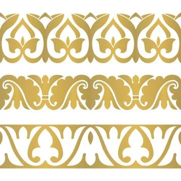 Seamless floral tiling border Stock Illustration