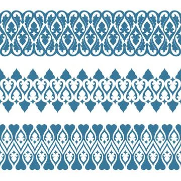 Seamless floral tiling border Stock Illustration