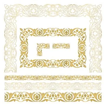 Seamless floral tiling border Stock Illustration