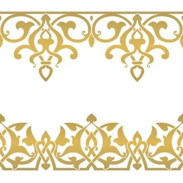 Seamless floral tiling border Stock Illustration