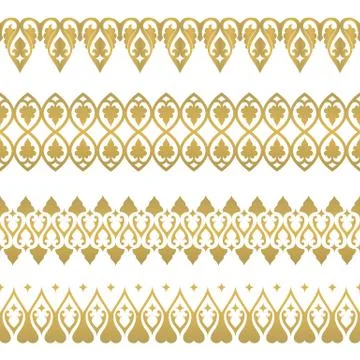 Seamless floral tiling border Stock Illustration