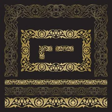 Seamless floral tiling border Stock Illustration