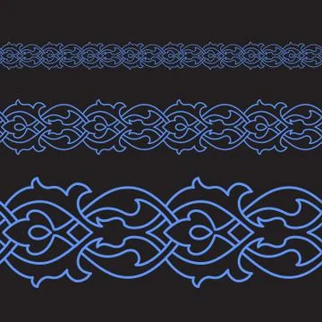 Seamless floral tiling border Stock Illustration