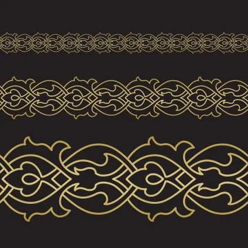 Seamless floral tiling border Stock Illustration
