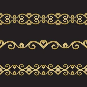 Seamless floral tiling border Stock Illustration