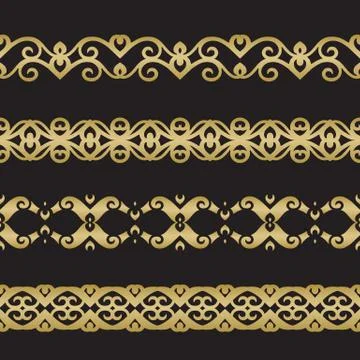 Seamless floral tiling border Stock Illustration