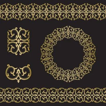 Seamless floral tiling border Stock Illustration