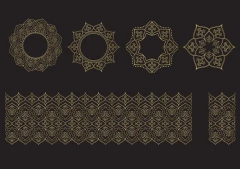 Seamless floral tiling border Stock Illustration