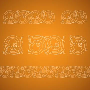 Seamless floral tiling borders Stock Illustration