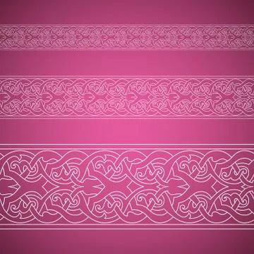 Seamless floral tiling borders Stock Illustration
