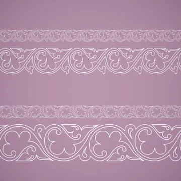 Seamless floral  tiling borders Stock Illustration
