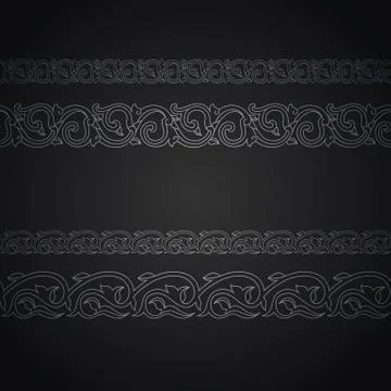 Seamless floral  tiling borders Stock Illustration