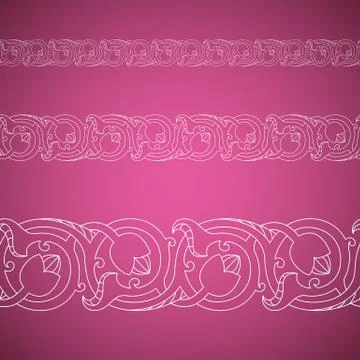 Seamless floral tiling borders Stock Illustration
