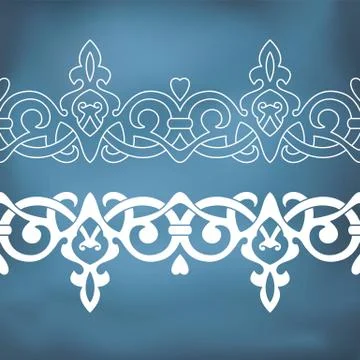 Seamless floral tiling borders Stock Illustration