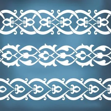 Seamless floral tiling borders Stock Illustration