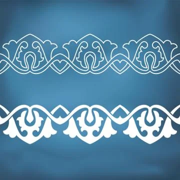 Seamless floral tiling borders Illustrazione stock