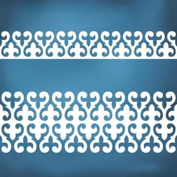 Seamless floral tiling borders Stock Illustration