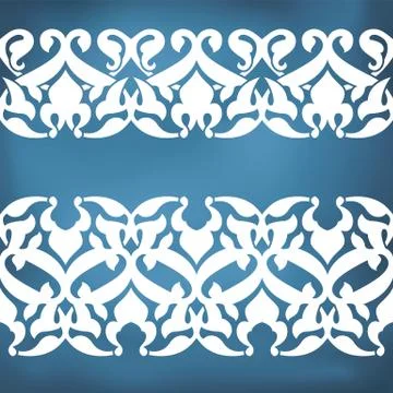 Seamless floral tiling borders Stock Illustration