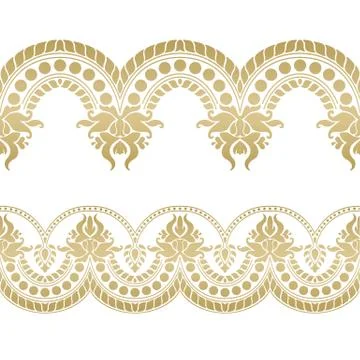 Seamless floral tiling borders Illustrazione stock