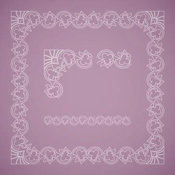 Seamless floral tiling frame Stock Illustration