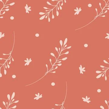 Seamless floral vector pattern. Boho plants in earth flowers. Template for イラスト素材