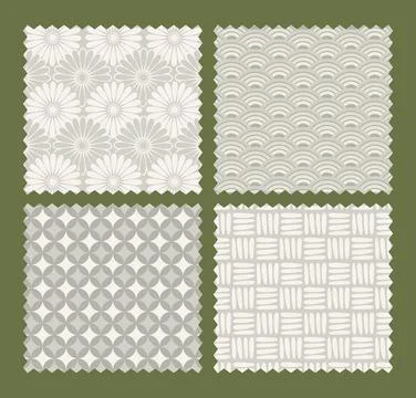 Seamless floral vector pattern with flower illustrations printable Stock Illustration