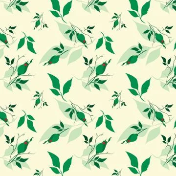 Seamless floral vector pattern Stock Illustration