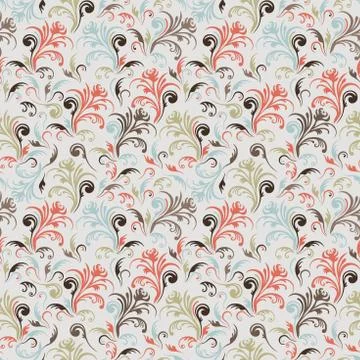 Seamless floral vector pattern Stock Illustration