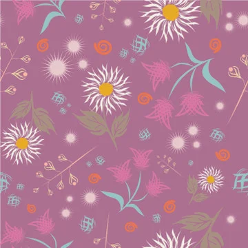 Seamless floral vector pattern. Modern abstract bright colorful style. Hand Stock Illustration